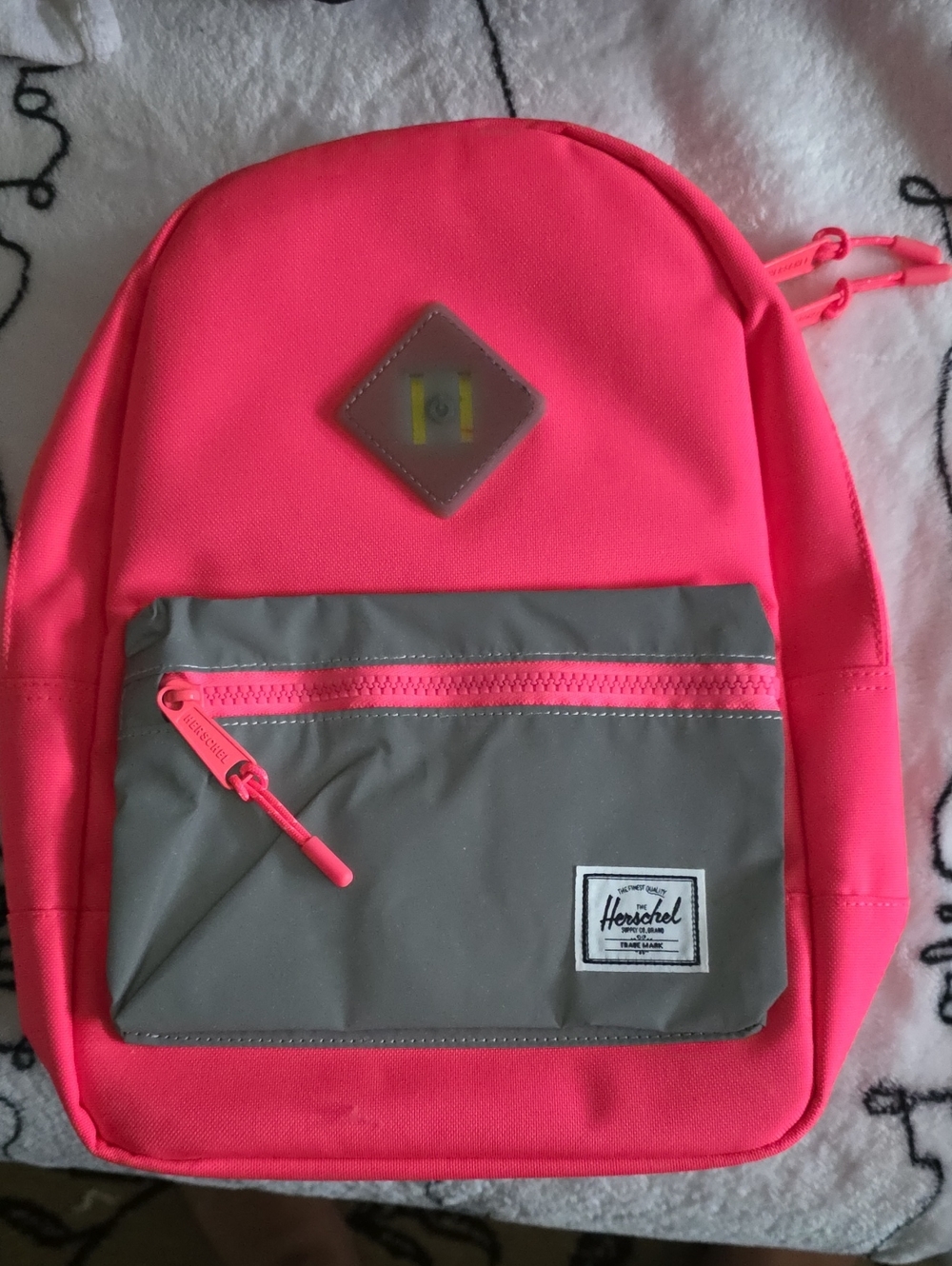 Herschel Kids' Mini Backpack in Neon Pink and Gray